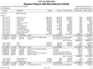 Icon of 3-31-2021 Expense Report With Encumbrance Detail