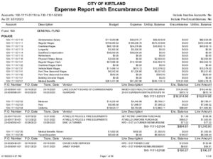 Icon of 3-31-2023 Expense Report With Encumbrance Detail