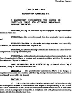 Icon of 23-R-81 Authorize Mayor To Negotiate With Ohio Gig